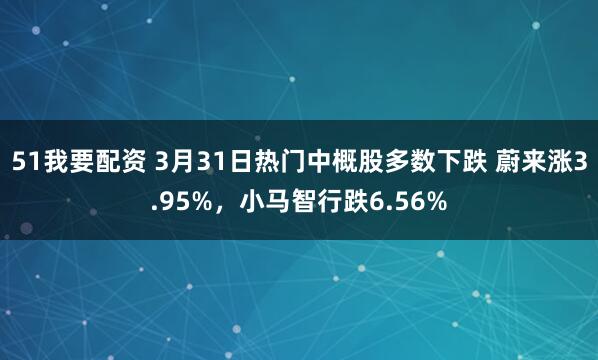 51我要配资 3月31日热门中概股多数下跌 蔚来涨3.95%，小马智行跌6.56%