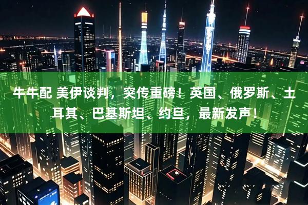牛牛配 美伊谈判，突传重磅！英国、俄罗斯、土耳其、巴基斯坦、约旦，最新发声！