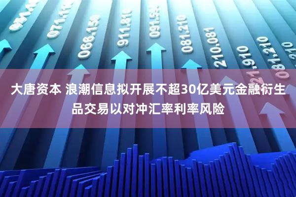 大唐资本 浪潮信息拟开展不超30亿美元金融衍生品交易以对冲汇率利率风险